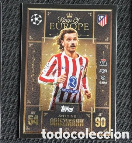 Coleccionismo cromos antiguos: GRIEZMANN ATLETICO MADRID KINGS OF EUROPE MATCH ATTAX TOPPS