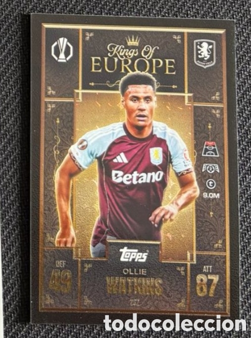 Coleccionismo cromos antiguos: WATKINS ASTON VILLA KINGS OF EUROPE MATCH ATTAX TOPPS