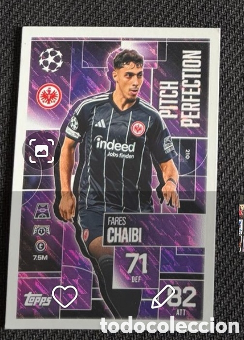 Coleccionismo cromos antiguos: CHAIBI EINTRACHT FRANKFURT MATCH ATTAX EXTRA 2025 2026 PITCH PERFECTION