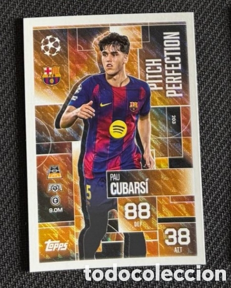 Coleccionismo cromos antiguos: PAU CUBARSI FC BARCELONA MATCH ATTAX EXTRA 2025 2026 PITCH PERFECTION