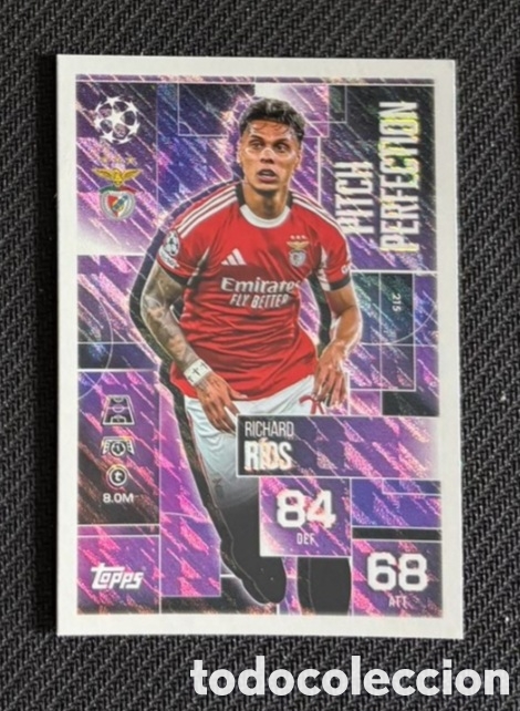 Coleccionismo cromos antiguos: RICHARD RIOS BENFICA MATCH ATTAX EXTRA 2025 2026 PITCH PERFECTION