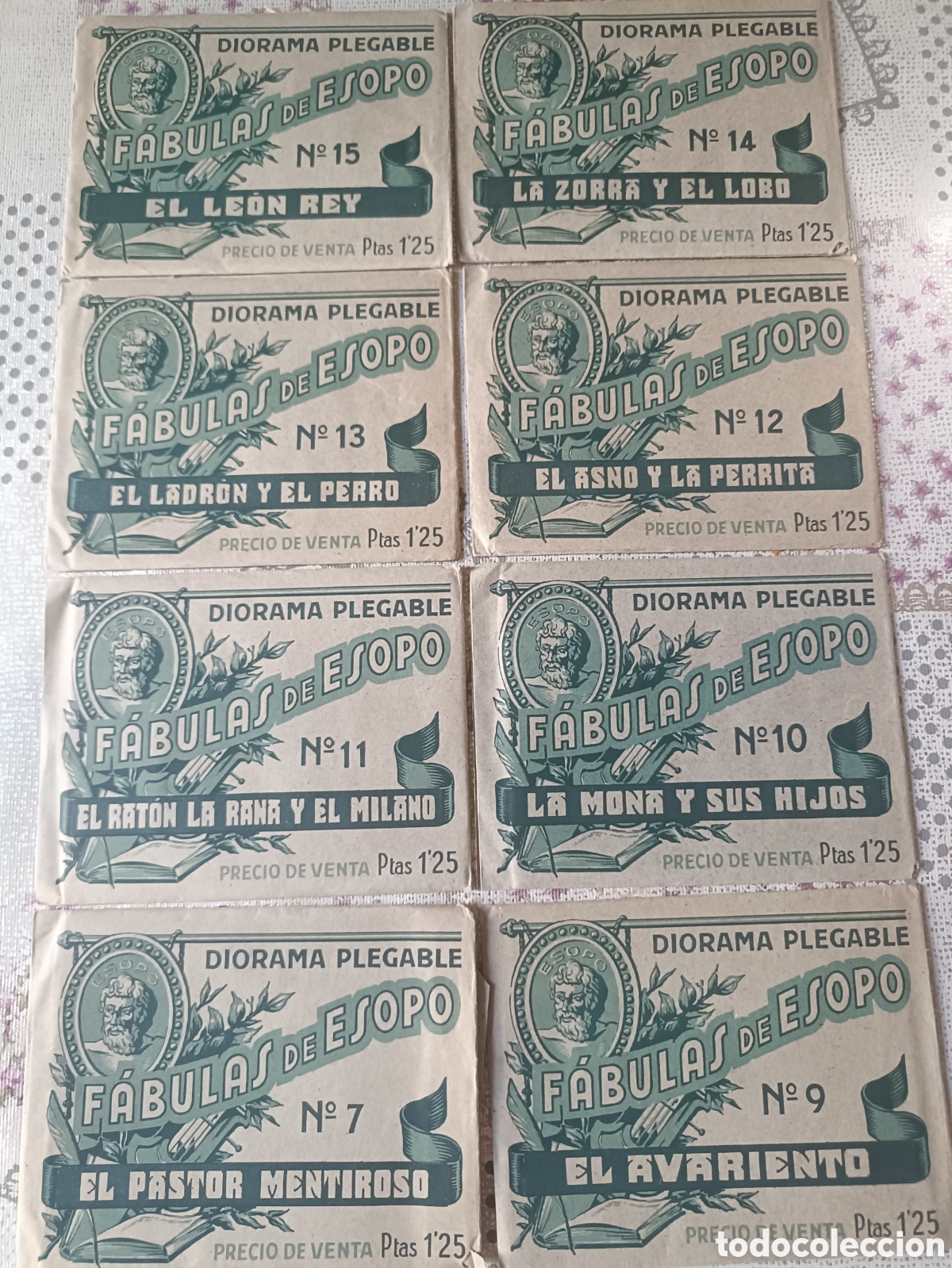 Coleccionismo cromos antiguos: Diorama Plegable F&aacute;bulas de Esopo Lote de 8 sobres Ediciones Barsal