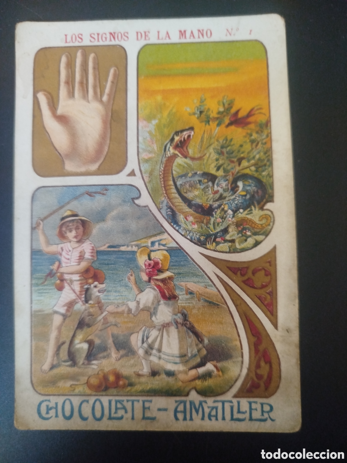 Coleccionismo cromos antiguos: Los signos de la mano, n. 1, Chocolate Amatller