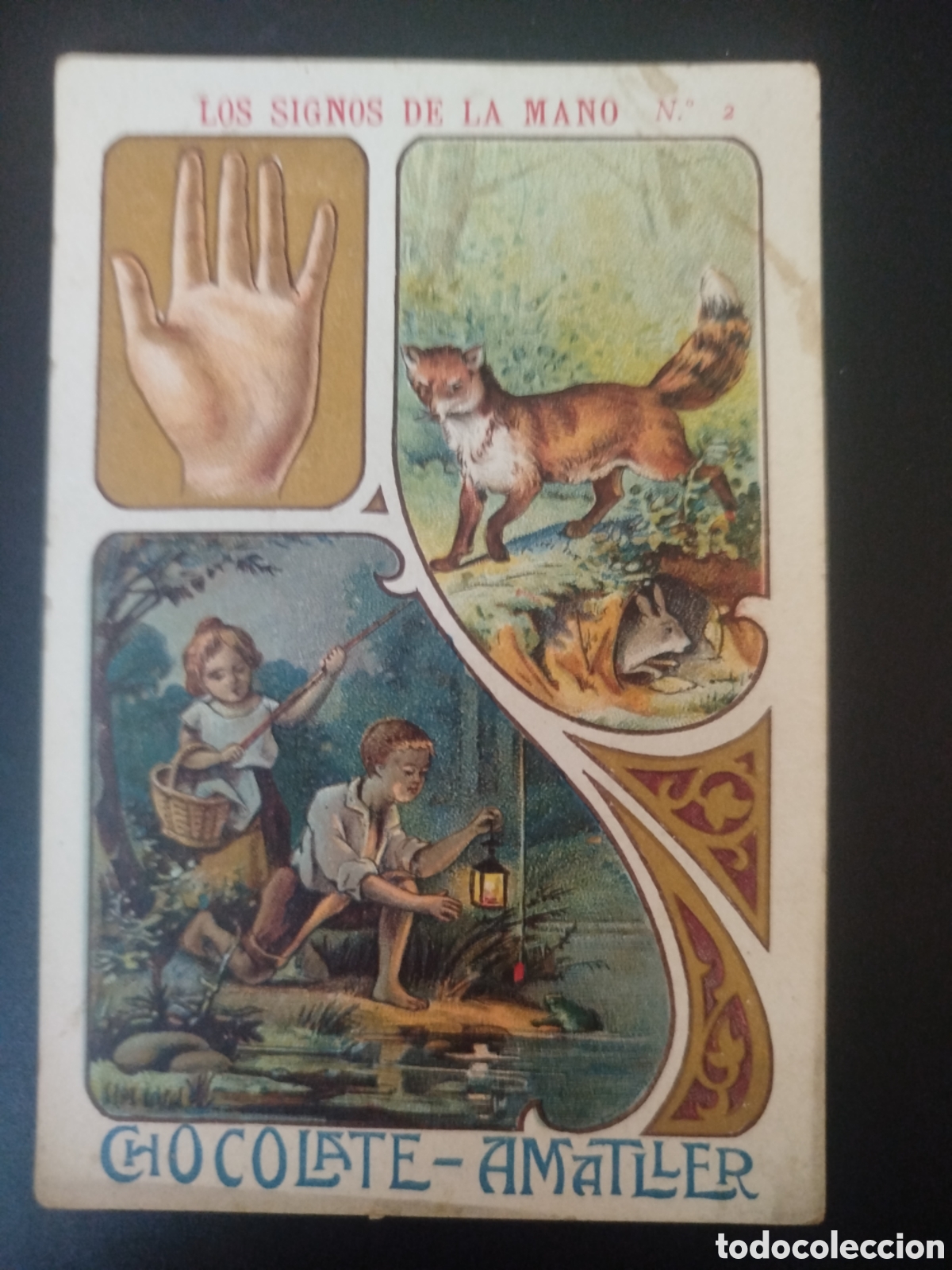 Coleccionismo cromos antiguos: Los signos de la mano, n. 2, Chocolate Amatller
