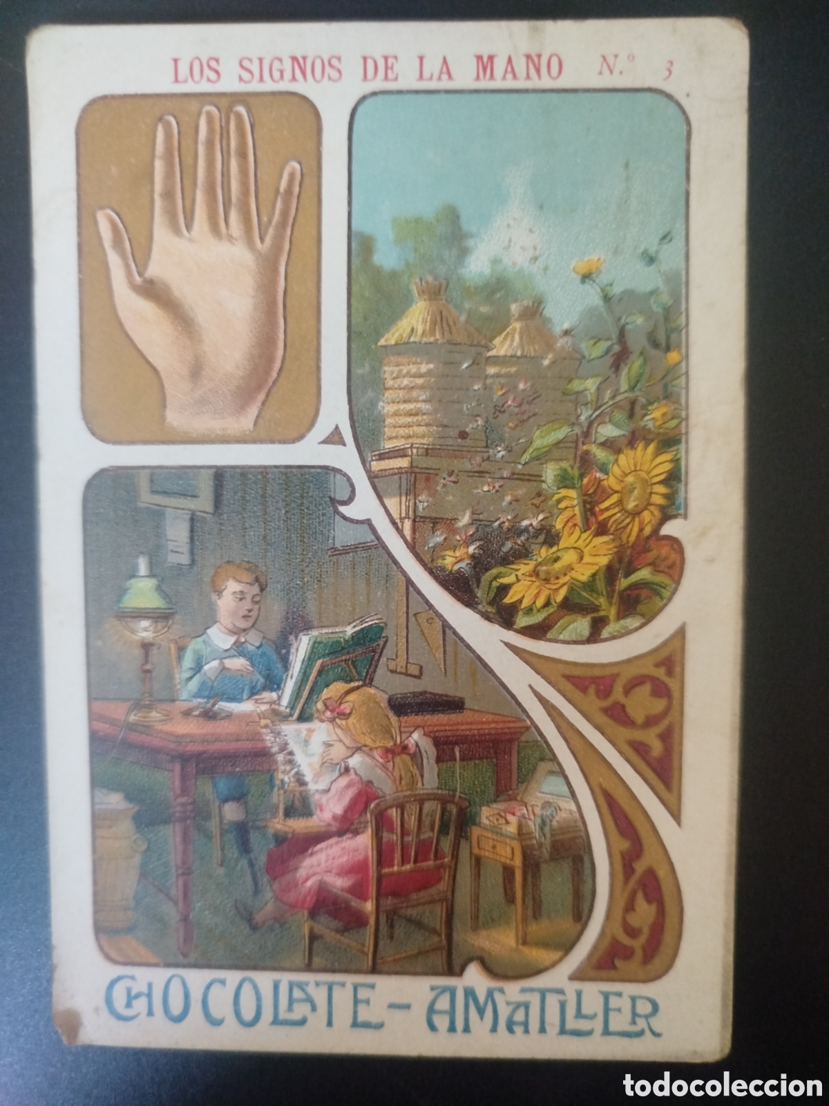 Coleccionismo cromos antiguos: Los signos de la mano, n. 3, Chocolate Amatller