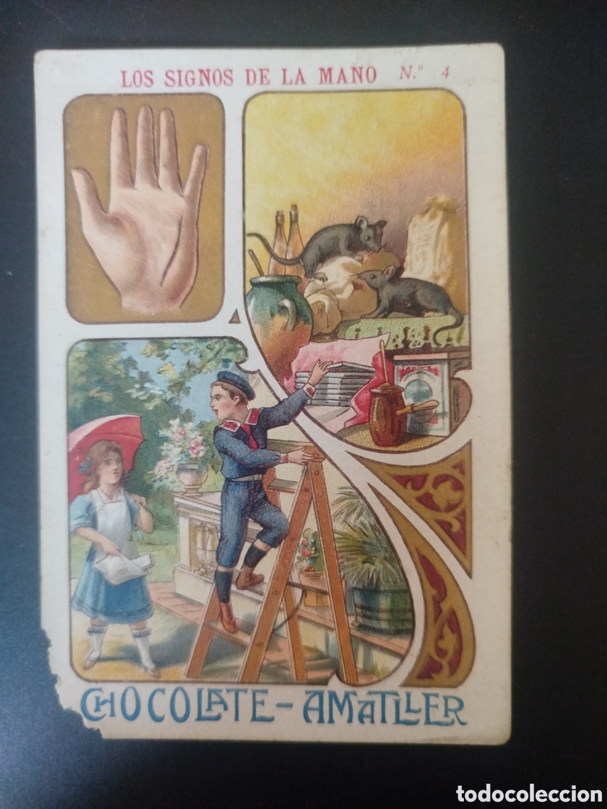 Coleccionismo cromos antiguos: Los signos de la mano, n. 4, Chocolate Amatller