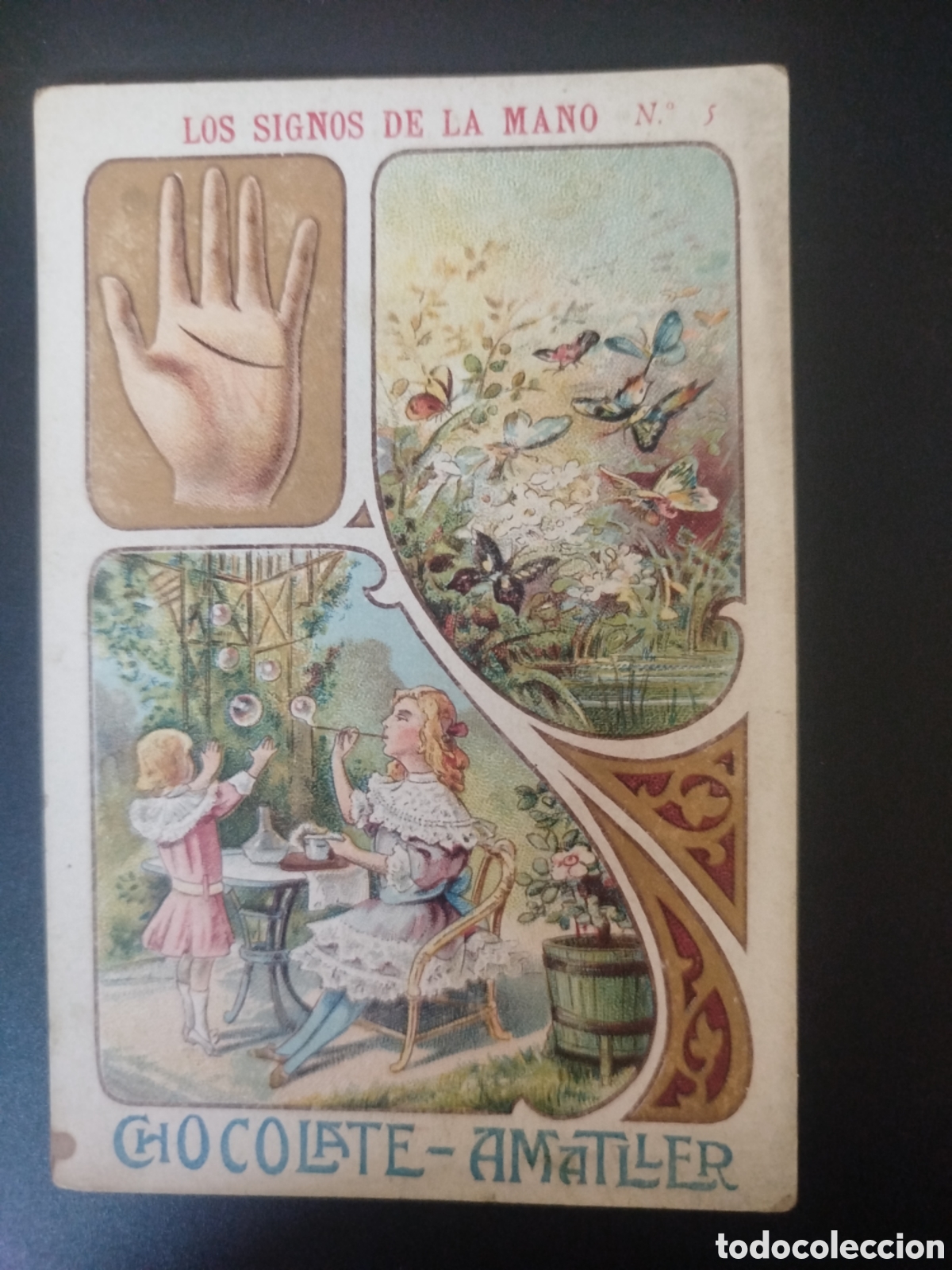Coleccionismo cromos antiguos: Los signos de la mano, n. 5, Chocolate Amatller