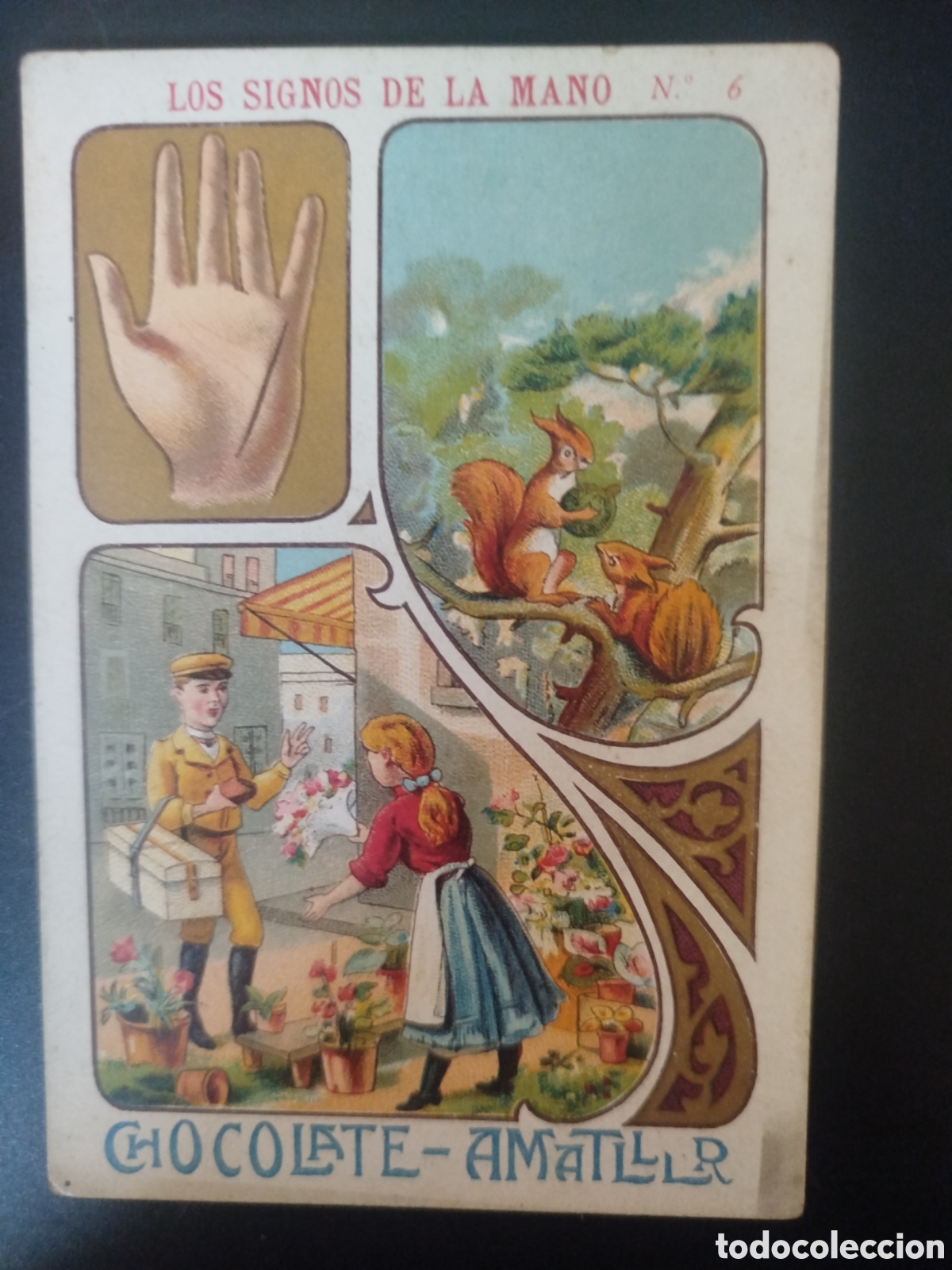 Coleccionismo cromos antiguos: Los signos de la mano, n. 6, Chocolate Amatller