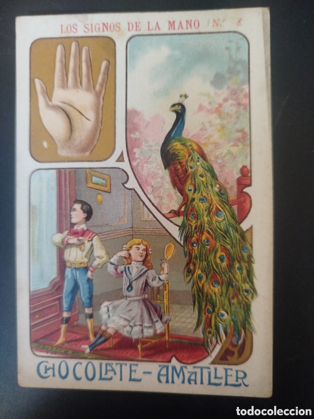 Coleccionismo cromos antiguos: Los signos de la mano, n. 8, Chocolate Amatller