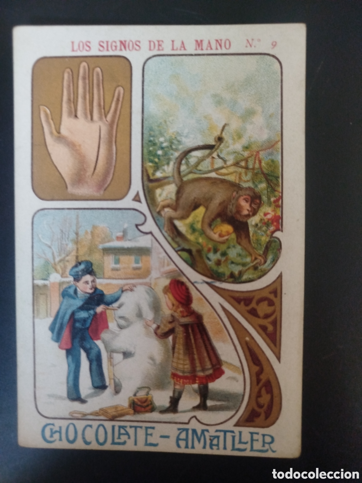 Coleccionismo cromos antiguos: Los signos de la mano, n. 9, Chocolate Amatller