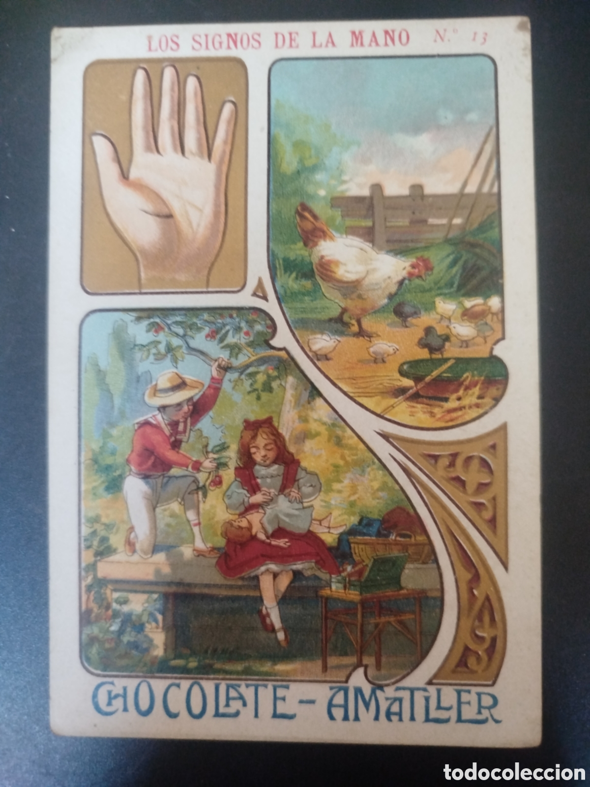 Coleccionismo cromos antiguos: Los signos de la mano, n. 13, Chocolate Amatller