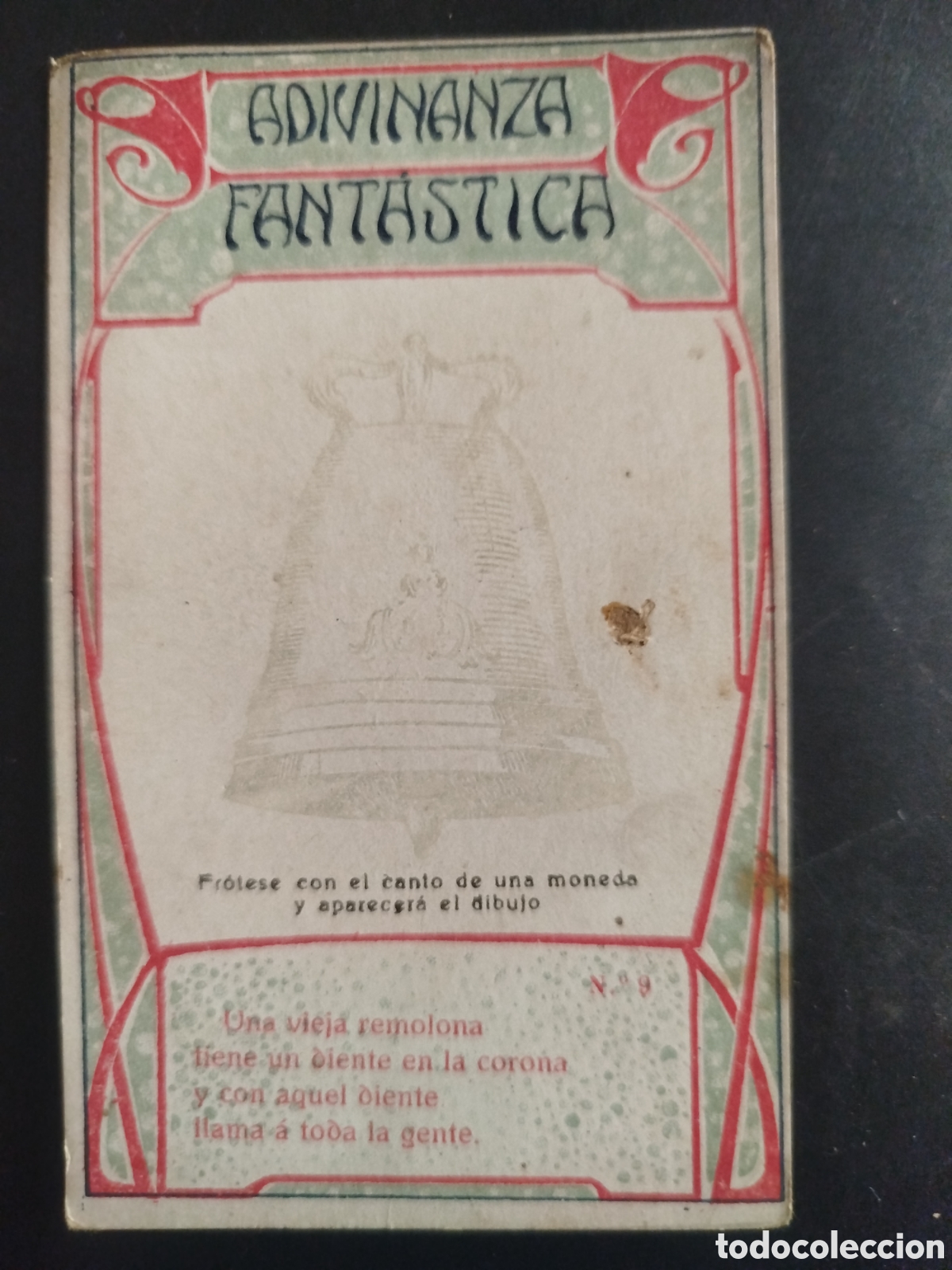 Coleccionismo cromos antiguos: Adivinanza fant&aacute;stica, n. 9, Chocolate Angelical