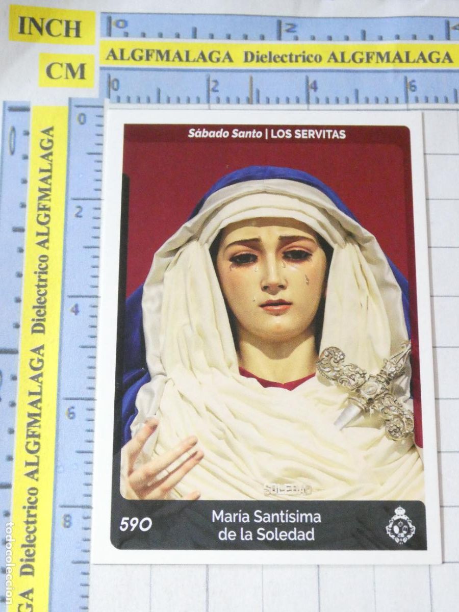 Collectable Antique Stickers: CROMO TARJETA HOLY CARDS SEMANA SANTA SEVILLA 590 MAR&Iacute;A SANT&Iacute;SIMA SOLEDAD SERVITAS