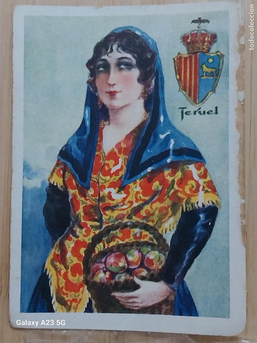 Colecionismo Cromos antigos: TERUEL CHOCOLATES AMATLIER TRAJE REGIONAL ILUSTRACION MODERNISTA CROMO 8 ORIGINAL A&Ntilde;OS 1920 1930