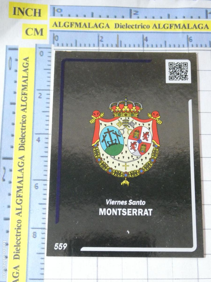 Coleccionismo cromos antiguos: CROMO TARJETA HOLY CARDS SEMANA SANTA SEVILLA 559 ESCUDO HER&Aacute;LDICO MONTSERRAT