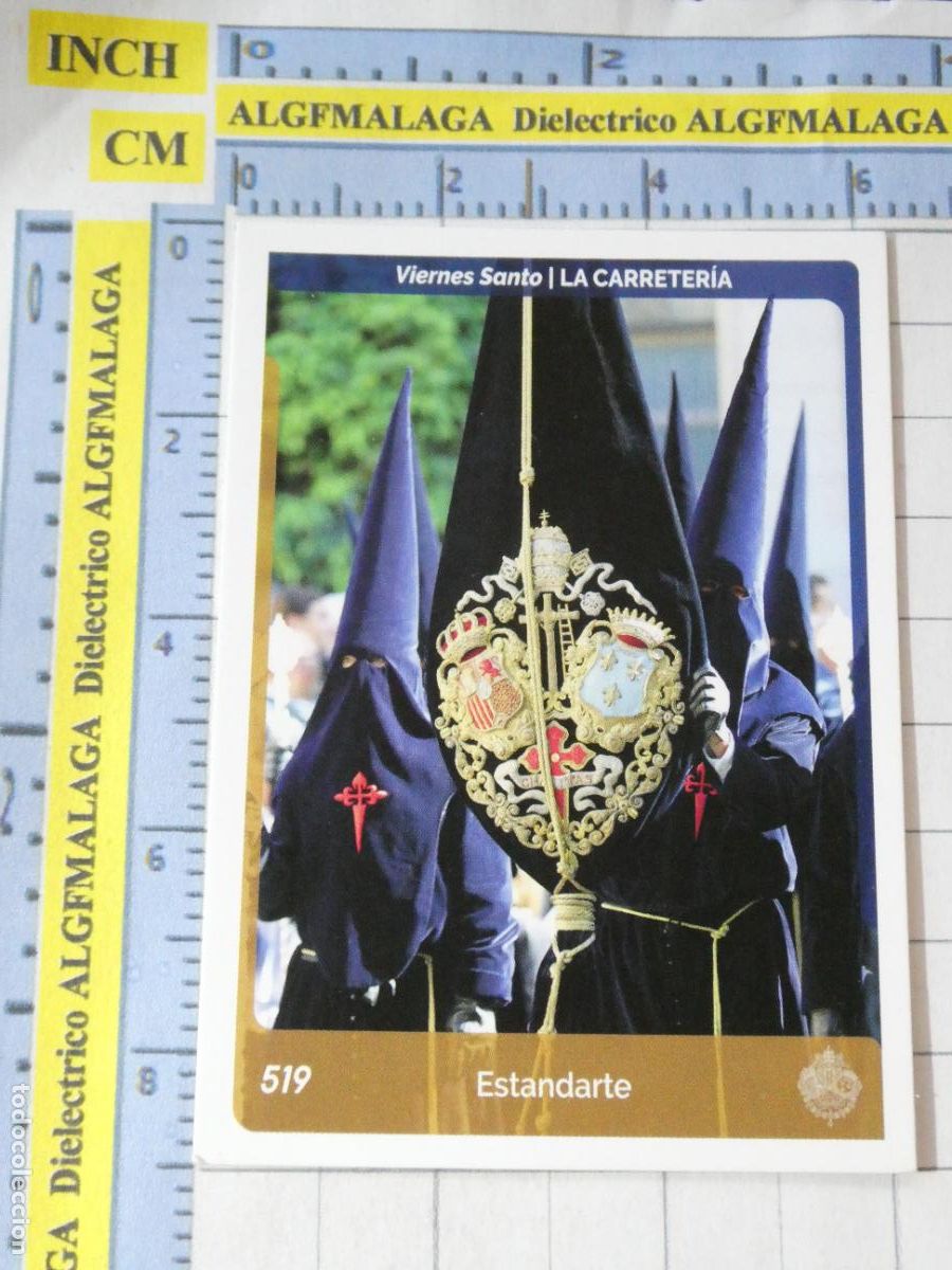 Coleccionismo cromos antiguos: CROMO TARJETA HOLY CARDS SEMANA SANTA SEVILLA 519 ESTANDARTE LA CARRETER&Iacute;A