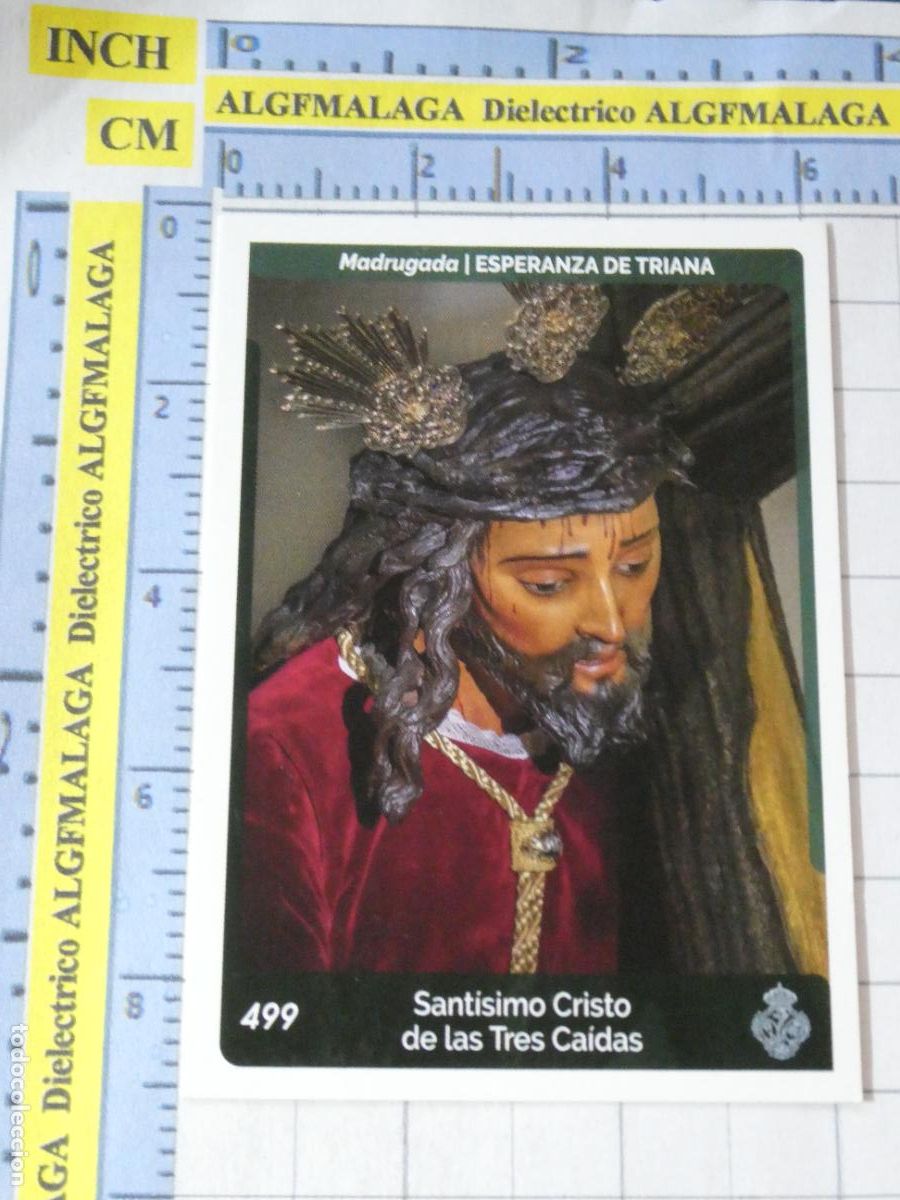 Coleccionismo cromos antiguos: CROMO TARJETA HOLY CARDS SEMANA SANTA SEVILLA 499 SANT&Iacute;SIMO CRISTO TRES CAIDAS ESPERANZA TRIANA