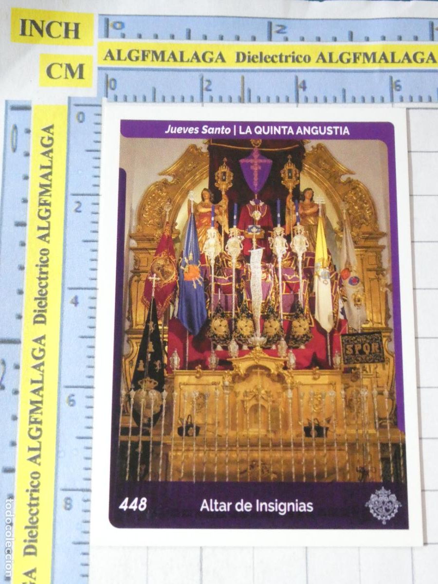 Coleccionismo cromos antiguos: CROMO TARJETA HOLY CARDS SEMANA SANTA SEVILLA 448 ALTAR DE INSIGNIAS LA QUINTA ANGUSTIA