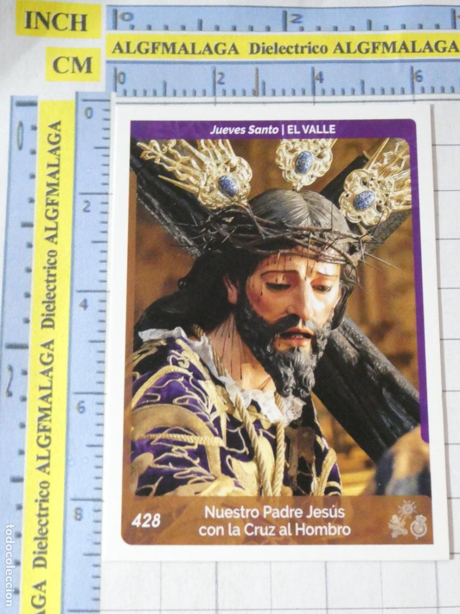 Coleccionismo cromos antiguos: CROMO TARJETA HOLY CARDS SEMANA SANTA SEVILLA 428 JES&Uacute;S CON LA CRUZ AL HOMBRO EL VALLE