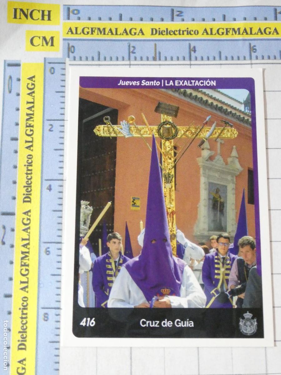 Coleccionismo cromos antiguos: CROMO TARJETA HOLY CARDS SEMANA SANTA SEVILLA 416 CRUZ DE GU&Iacute;A LA EXALTACI&Oacute;N