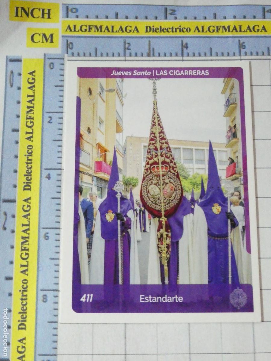 Coleccionismo cromos antiguos: CROMO TARJETA HOLY CARDS SEMANA SANTA SEVILLA 411 ESTANDARTE LAS CIGARRERAS