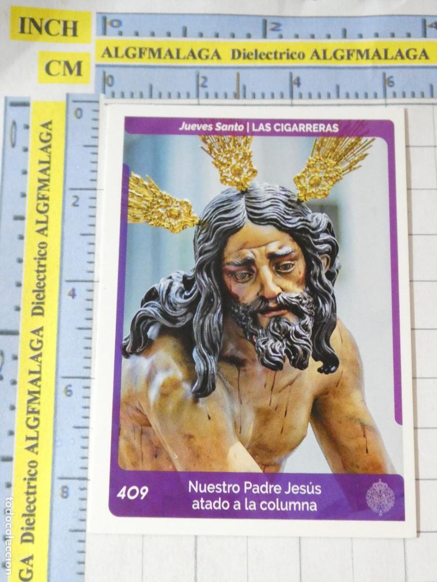 Coleccionismo cromos antiguos: CROMO TARJETA HOLY CARDS SEMANA SANTA SEVILLA 409 JES&Uacute;S ATADO A LA COLUMNA LAS CIGARRERAS