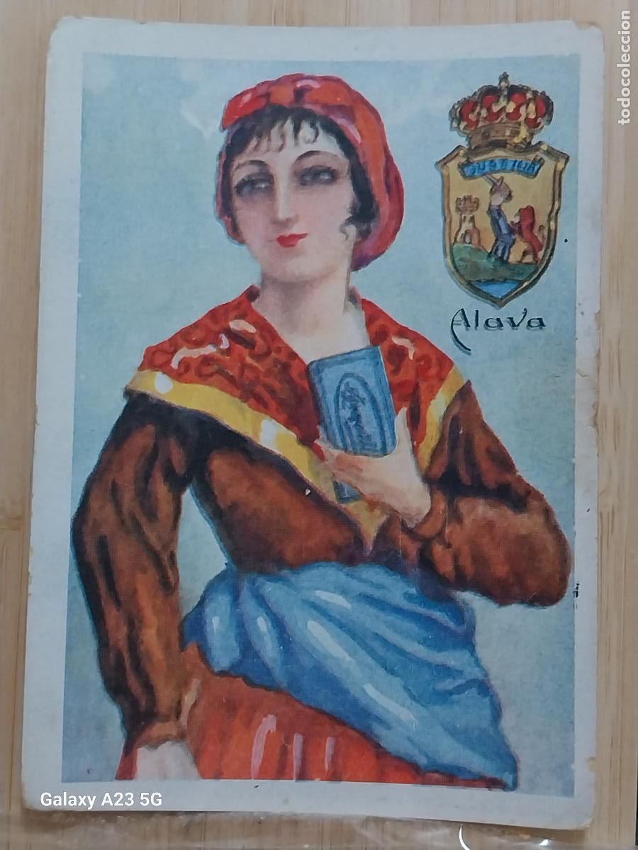 Coleccionismo cromos antiguos: ALAVA CHOCOLATES AMATLIER TRAJE REGIONAL ILUSTRACION MODERNISTA CROMO 10 ORIGINAL A&Ntilde;OS 1920 1930
