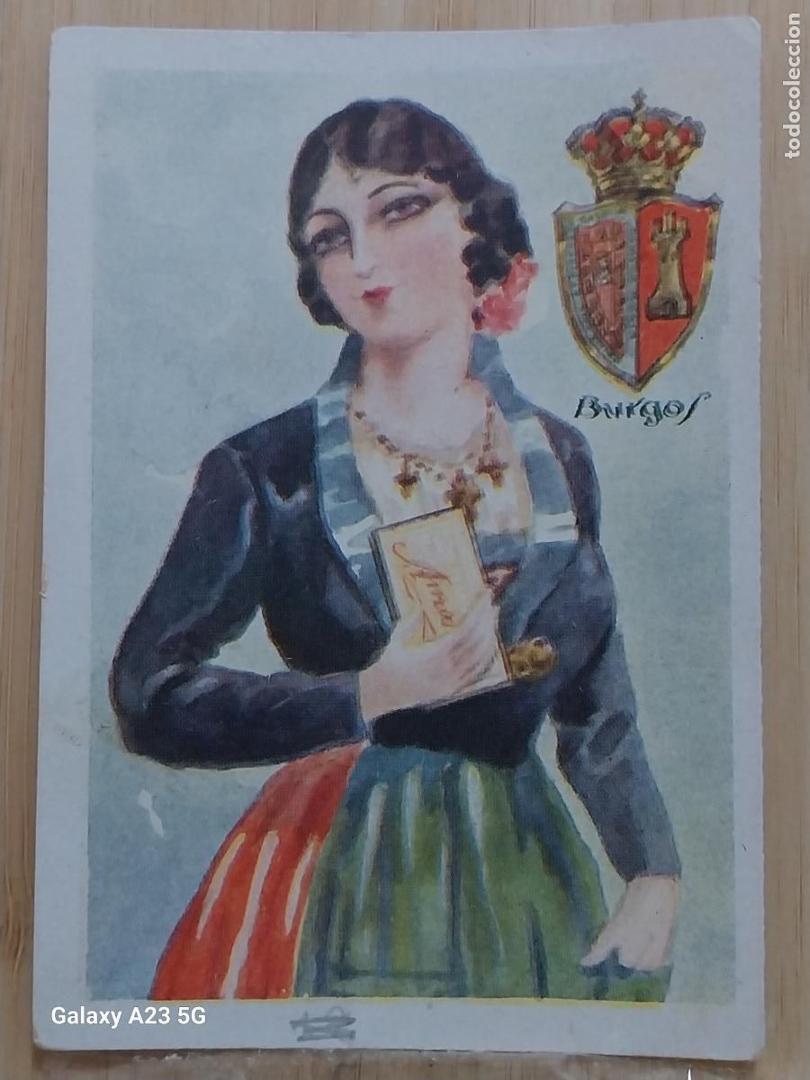 Coleccionismo cromos antiguos: BURGOS CHOCOLATES PROMO TRAJE REGIONAL ILUSTRACION MODERNISTA CROMO 13 ORIGINAL A&Ntilde;OS 1920 1930
