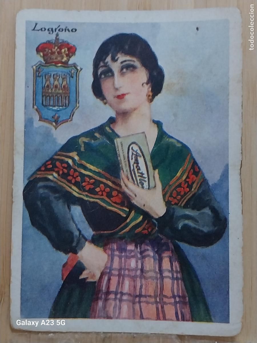 Sammeln alte Sammelbilder: LOGRO&Ntilde;O CHOCOLATES PROMO TRAJE REGIONAL ILUSTRACION MODERNISTA CROMO 15 ORIGINAL A&Ntilde;OS 1920 1930