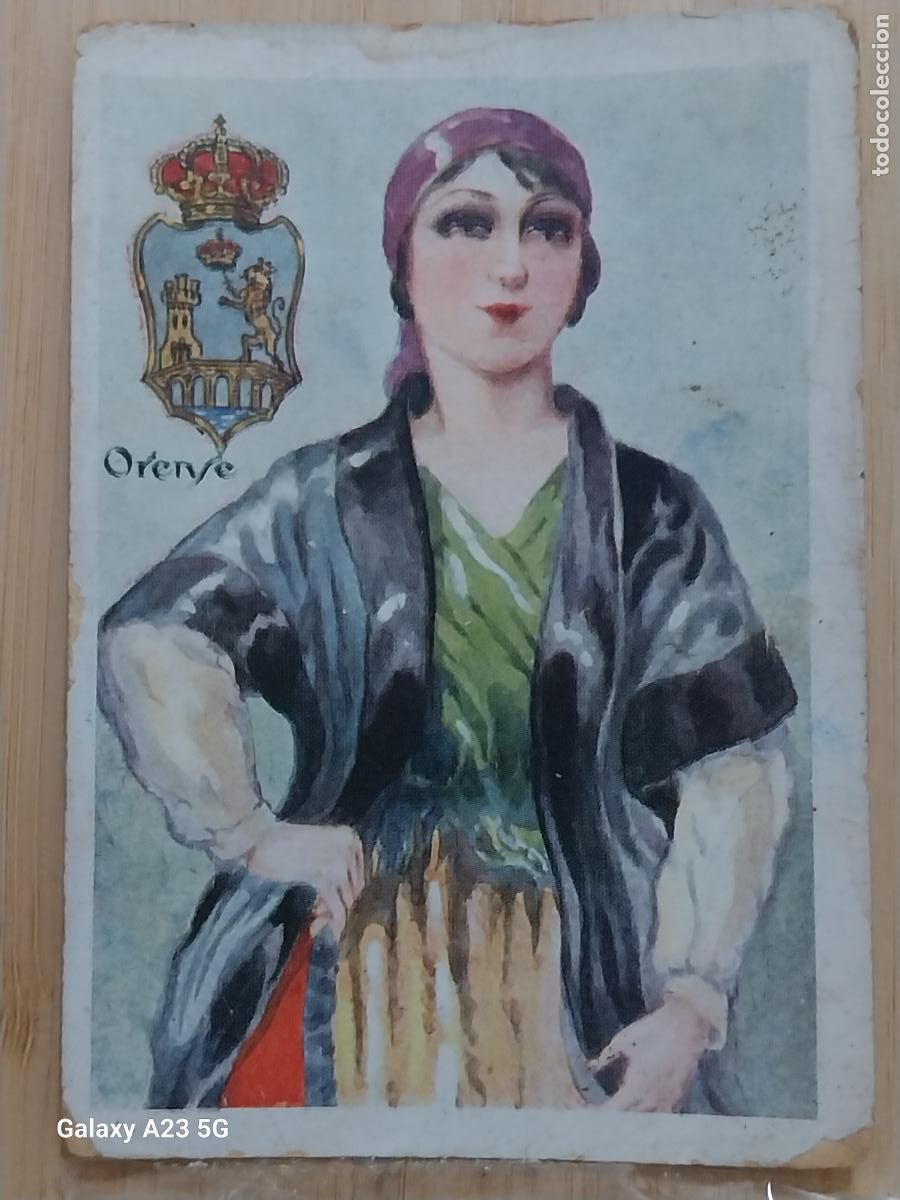 Coleccionismo cromos antiguos: ORENSE CHOCOLATES PROMO TRAJE REGIONAL ILUSTRACION MODERNISTA CROMO 22 ORIGINAL A&Ntilde;OS 1920 1930