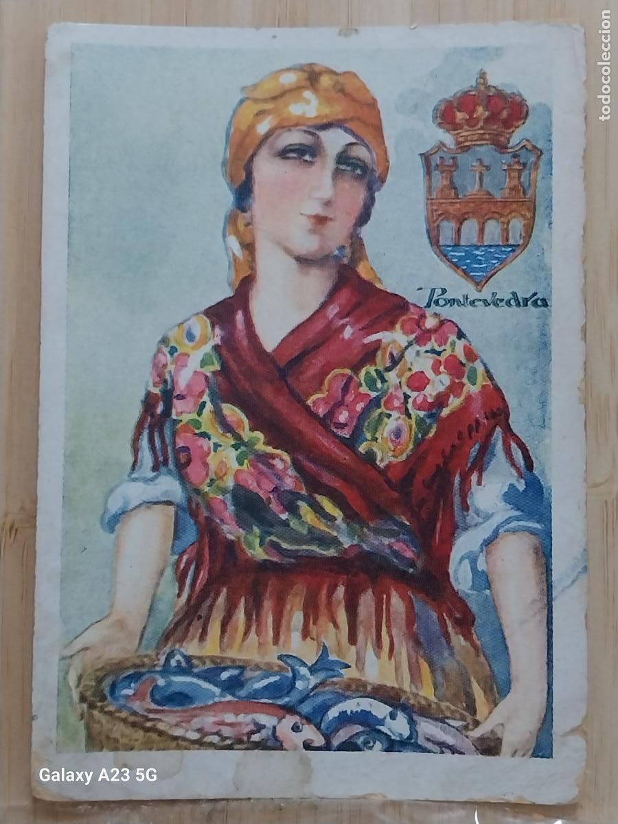 Coleccionismo cromos antiguos: PONTEVEDRA CHOCOLATES PROMO TRAJE REGIONAL ILUSTRACION MODERNISTA CROMO 23 ORIGINAL A&Ntilde;OS 1920 1930