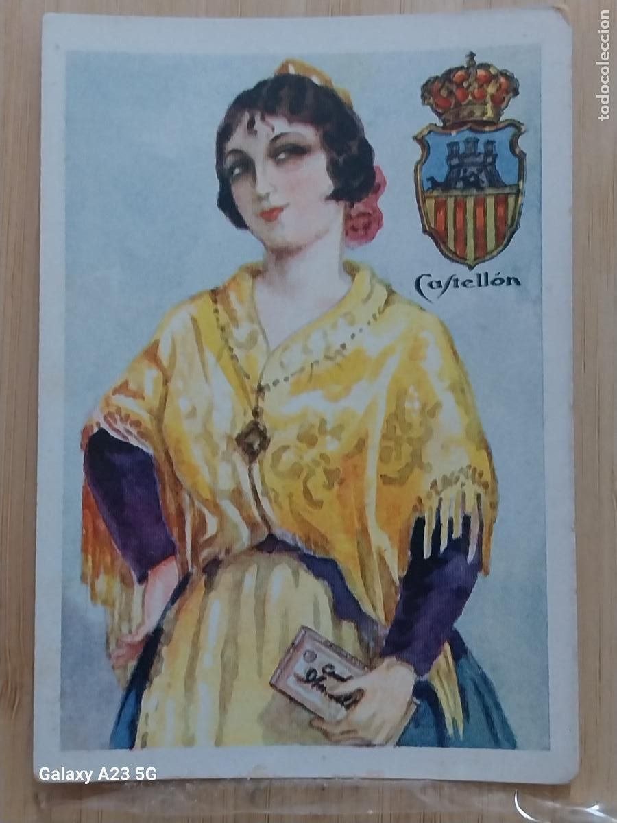 Coleccionismo cromos antiguos: CASTELLON CHOCOLATES PROMO TRAJE REGIONAL ILUSTRACION MODERNISTA CROMO 24 ORIGINAL A&Ntilde;OS 1920 1930