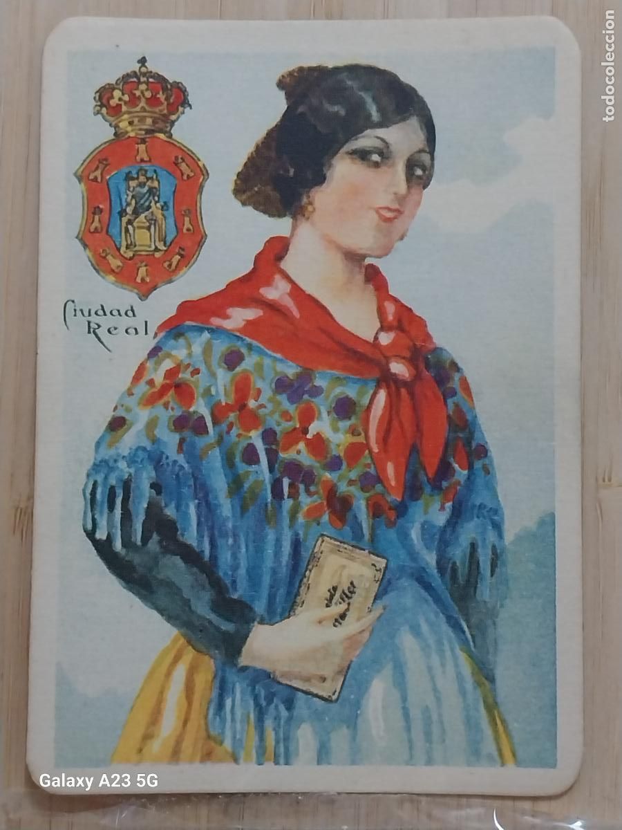 Coleccionismo cromos antiguos: CIUDAD REAL CHOCOLATES AMATLLER TRAJE REGIONAL ILUSTRACION MODERNISTA CROMO ORIGINAL A&Ntilde;OS 1920 1930