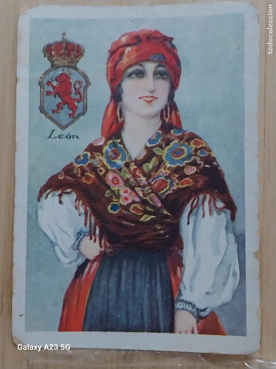 Coleccionismo cromos antiguos: LEON CHOCOLATES AMATLLER TRAJE REGIONAL ILUSTRACION MODERNISTA CROMO 32 ORIGINAL A&Ntilde;OS 20 30