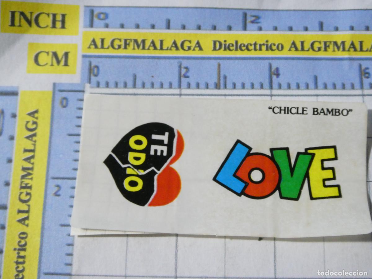 Coleccionismo cromos antiguos: CROMO CROMITO CHUCHER&Iacute;AS PASTELITOS. CHICLE BAMBO. LOVE TE ODIO