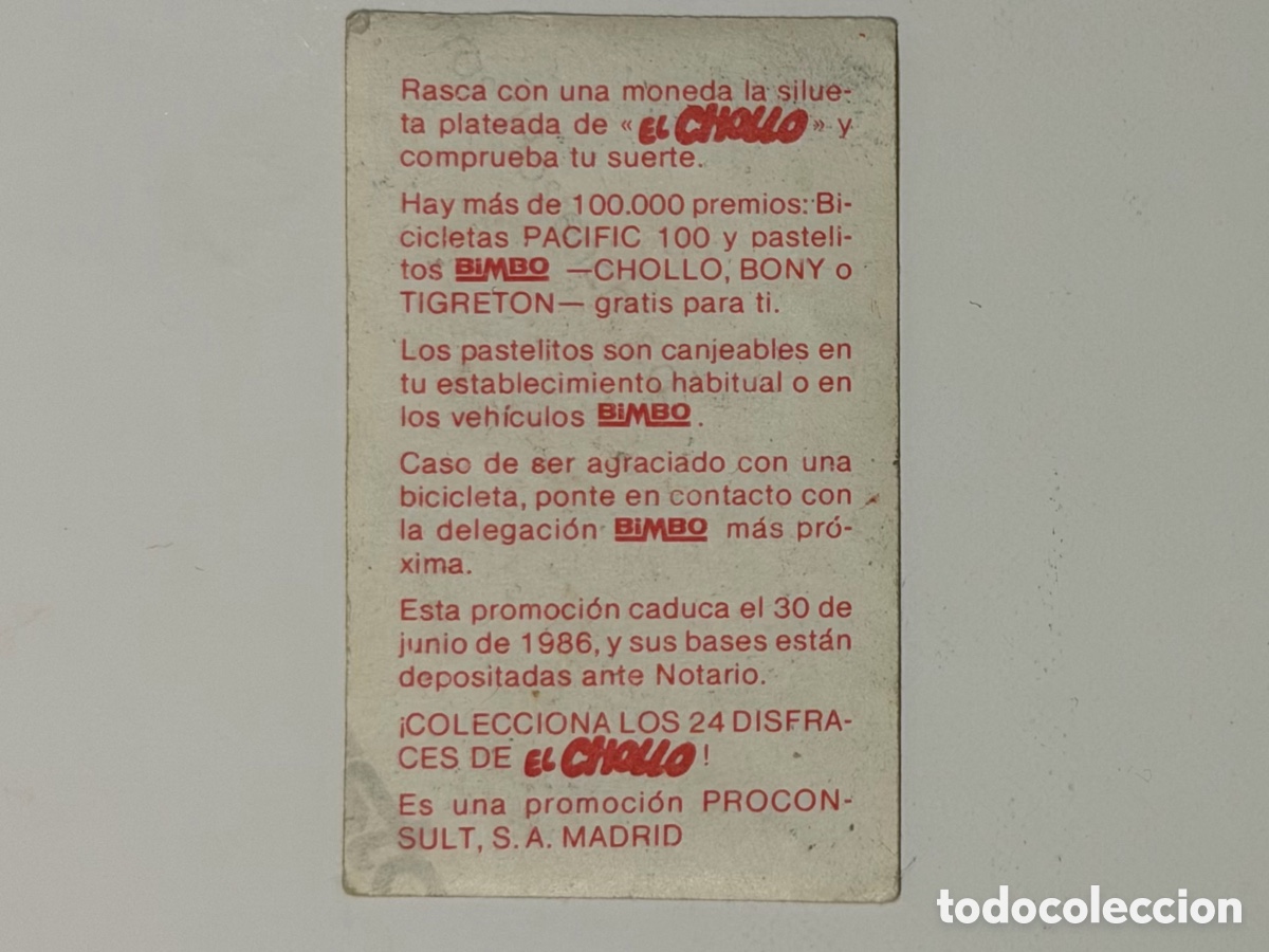 Coleccionismo cromos antiguos: CROMO EL CHOLLO BIMBO N. 7 - Foto 2