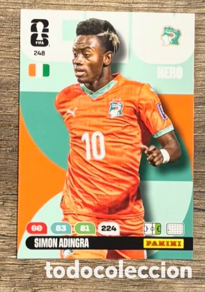 Coleccionismo cromos antiguos: 248 ADINGRA COSTA DE MARFIL Carta FIFA WORLD CUP 2026 mundial ADRENALYN XL