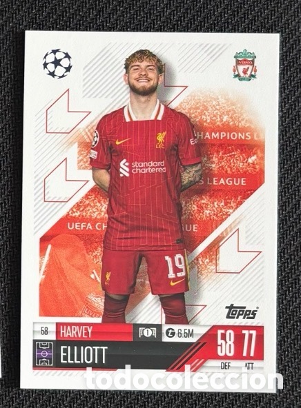 Coleccionismo cromos antiguos: 58 ELLIOT LIVERPOOL Colecci&oacute;n match attax TOPPS 2024 2025