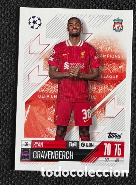 Coleccionismo cromos antiguos: 56 GRAVENBERCH LIVERPOOL Colecci&oacute;n match attax TOPPS 2024 2025