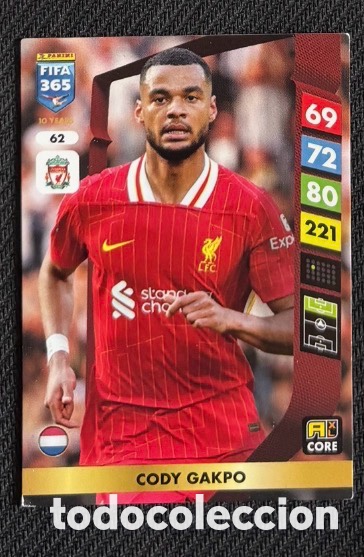 Coleccionismo cromos antiguos: 62 GAKPO LIVERPOOL FIFA 365 ADRENALYN XL 2025