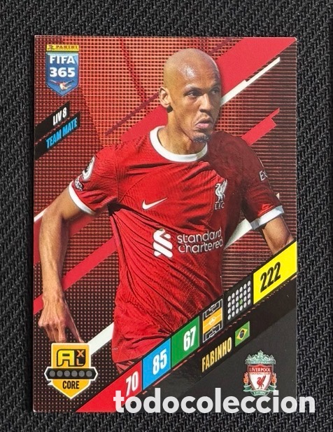 Coleccionismo cromos antiguos: 8 FABINHO LIVERPOOL FIFA 365 ADRENALYN XL 2024
