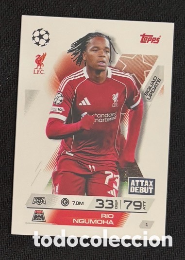 Coleccionismo cromos antiguos: 1 NGUMOHA LIVERPOOL Colecci&oacute;n match attax TOPPS 2025 2026