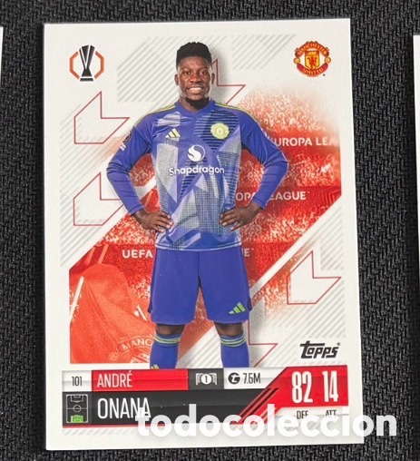 Coleccionismo cromos antiguos: 101 ONANA MANCHESTER UNITED Colecci&oacute;n match attax TOPPS 2024 2025