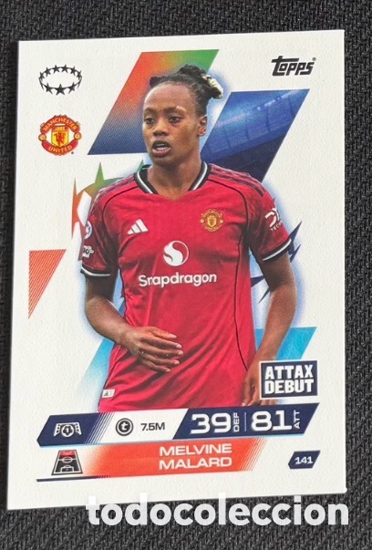 Collezionismo Figurine antiche: 141 MELVINE MALARD MANCHESTER UNITED Colecci&oacute;n match attax TOPPS 2025 2026