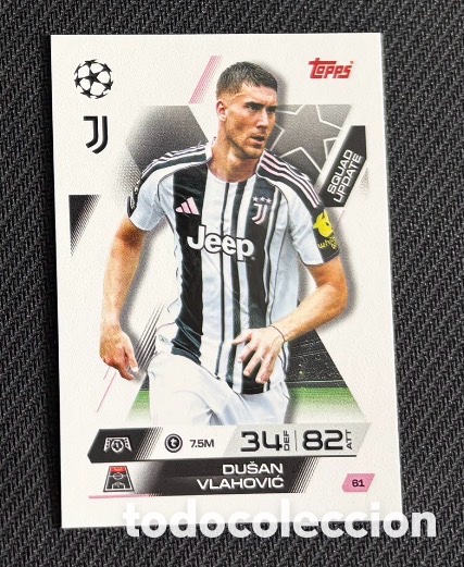 Coleccionismo cromos antiguos: 61 VLAHOVIC JUVENTUS Colecci&oacute;n match attax TOPPS 2025 2026