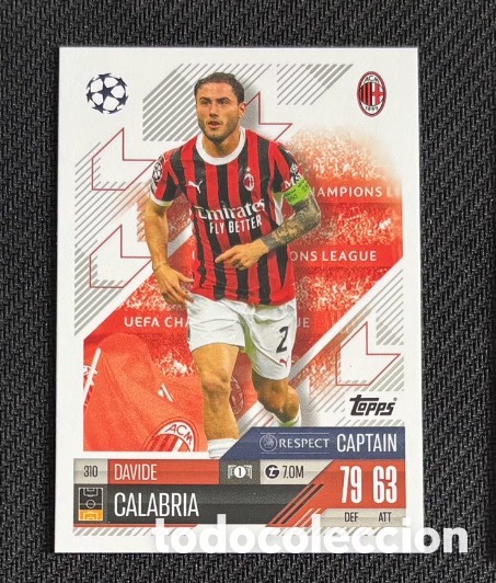 Coleccionismo cromos antiguos: 310 CALABRIA MIL&Aacute;N Colecci&oacute;n match attax TOPPS 2024 2025