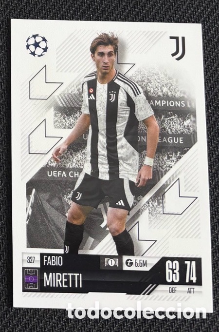 Coleccionismo cromos antiguos: 327 MIRETTI JUVENTUS Colecci&oacute;n match attax TOPPS 2024 2025