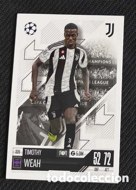 Coleccionismo cromos antiguos: 326 WEAH JUVENTUS Colecci&oacute;n match attax TOPPS 2024 2025
