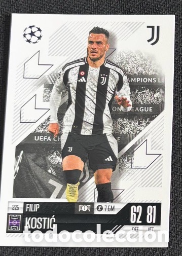 Coleccionismo cromos antiguos: 325 KOSTIC JUVENTUS Colecci&oacute;n match attax TOPPS 2024 2025