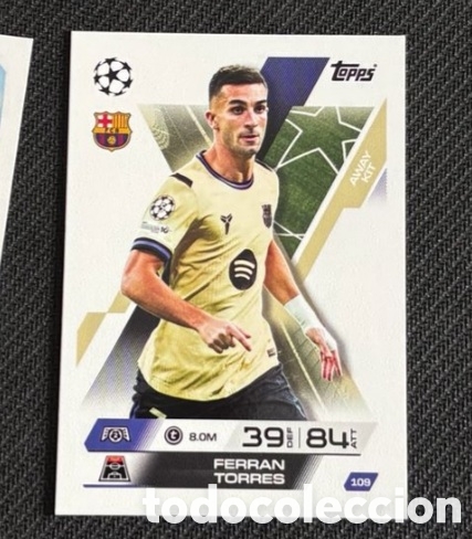 Coleccionismo cromos antiguos: 109 FERRAN TORRES Topps UEFA Champions League Match Attax 2025 2026 carta FC BARCELONA